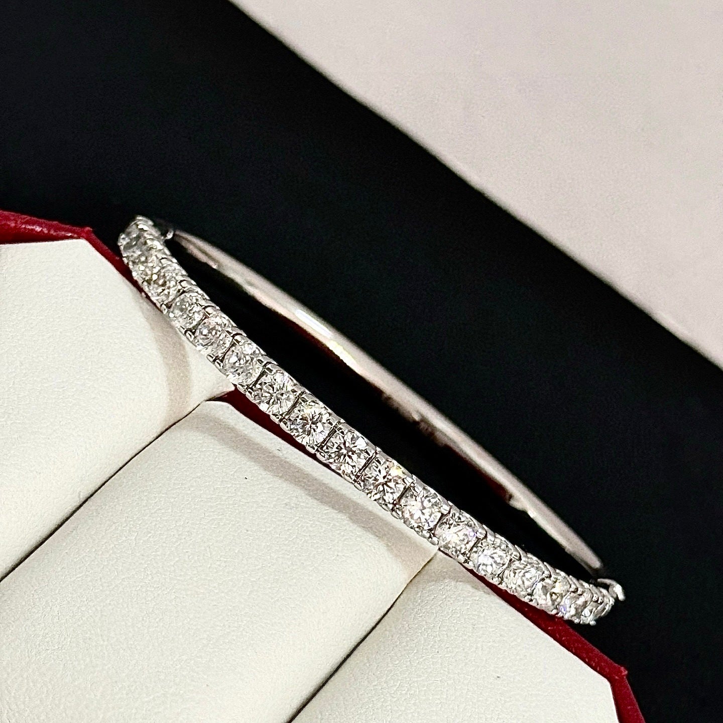 Elegant Diamond-Style Panther Bangle ✨