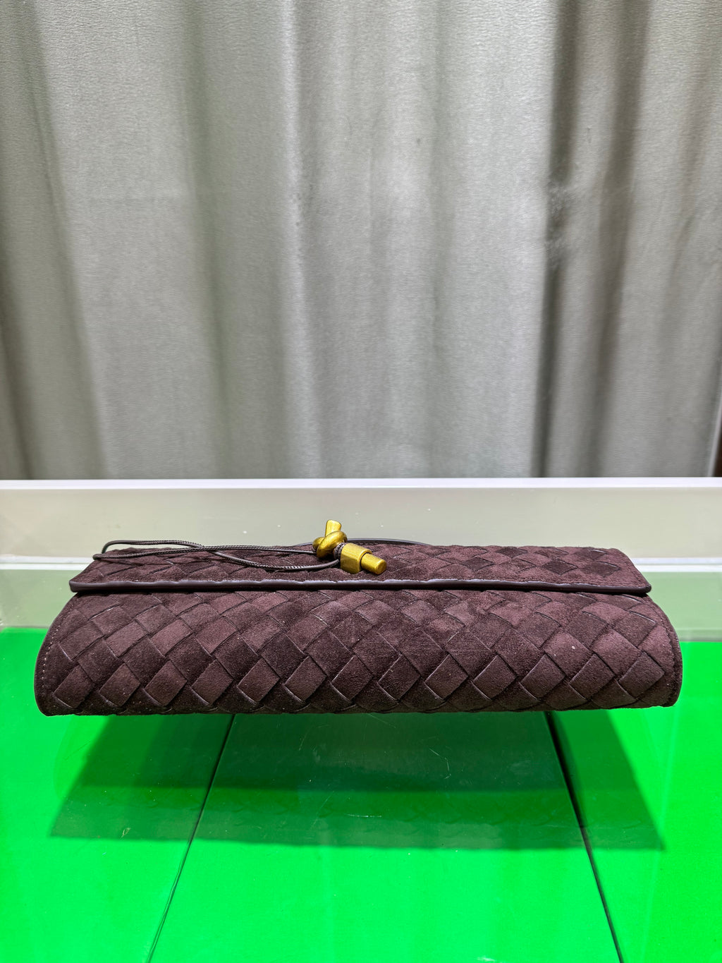 Suede & Nappa Leather Evening Top-Handle Bag