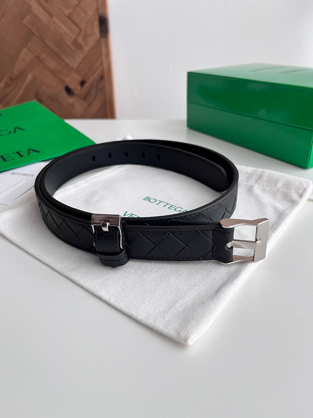2025 New Woven Leather Belt — Small Grid Hand-Weave Design