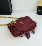 Monogram Tassel Shoulder Bag | Suede Finish