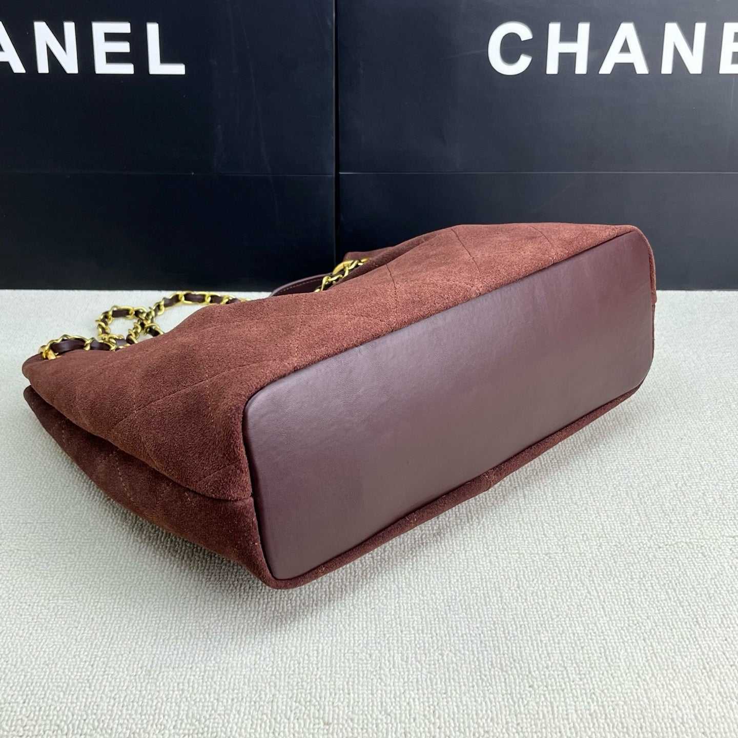 Quilted Suede shoulder bag