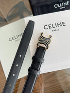 New Women’s Leather Belt — Enamel Signature Buckle