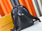 Black Monogram-Textured Discovery Style Backpack – 30-38cm