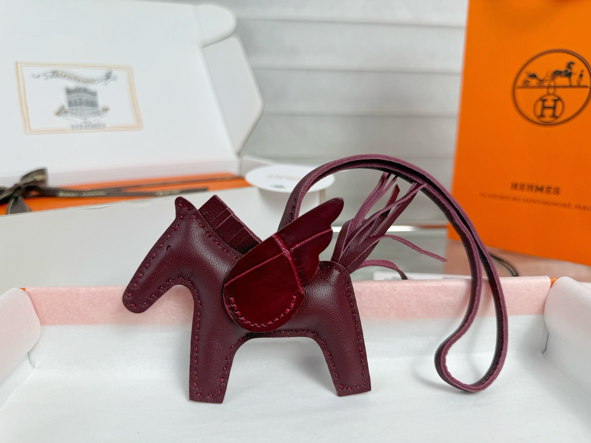 2025 Winged Horse Bag Charm | Crocodile Saddle Detail & Handcrafted Lambskin