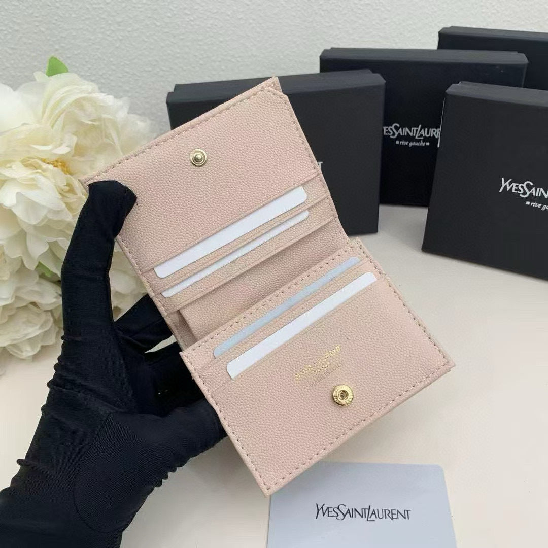 Folded Leather Wallet with Card Holder