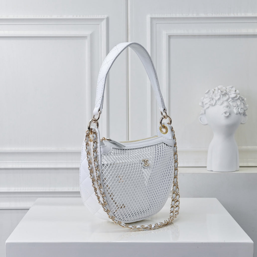 Mesh & Leather Chain Bag