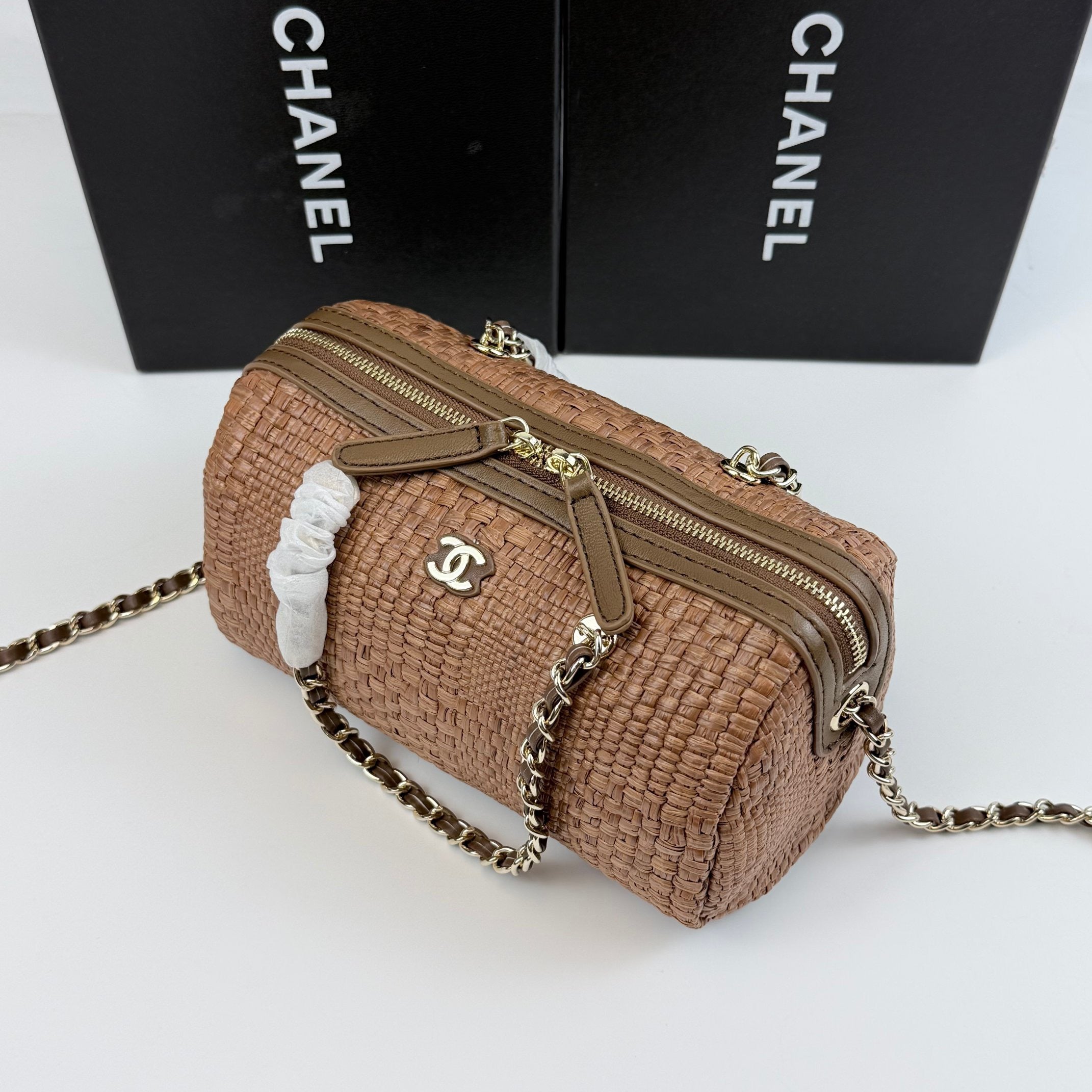 Raffia Bowling Bag | Woven Summer Shoulder Bag