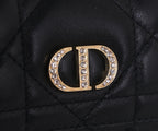 Premium Lambskin Compact Wallet with Crystal Hardware – New Season Collection