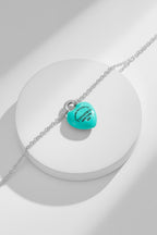 Bracelet \ Full Heart Blue Enamel Pendant