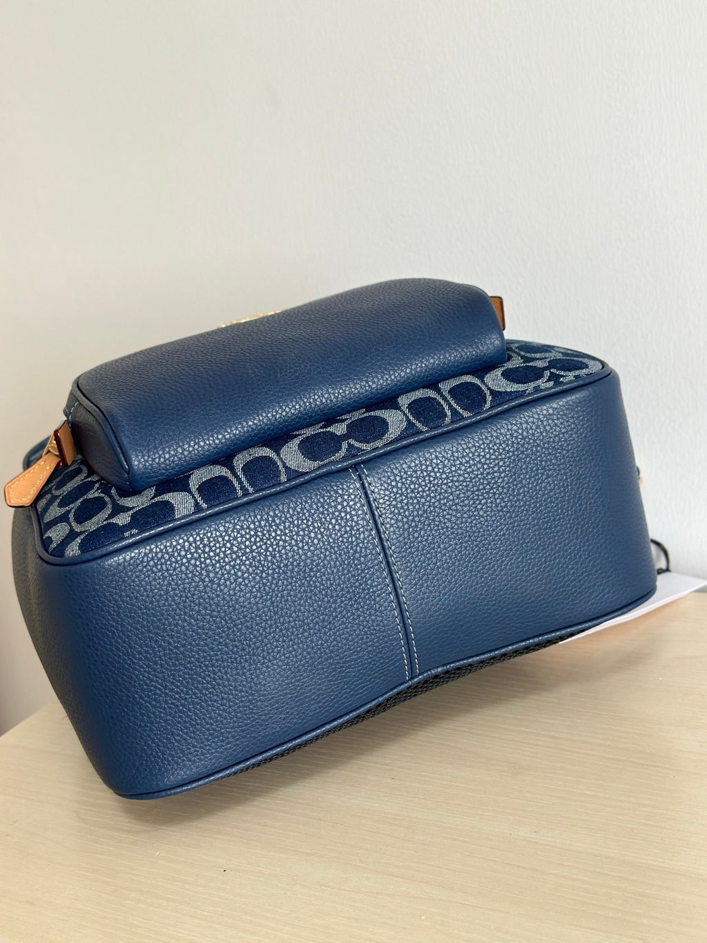 Denim Monogram Backpack, Classic Everyday Style