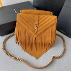 Monogram Messenger Bag | Suede with Tassel Accent