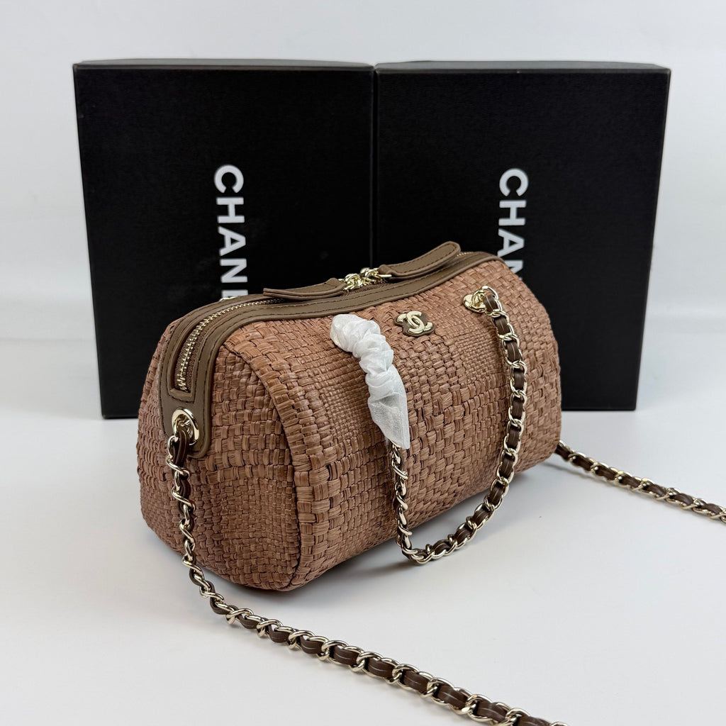 Raffia Bowling Bag | Woven Summer Shoulder Bag