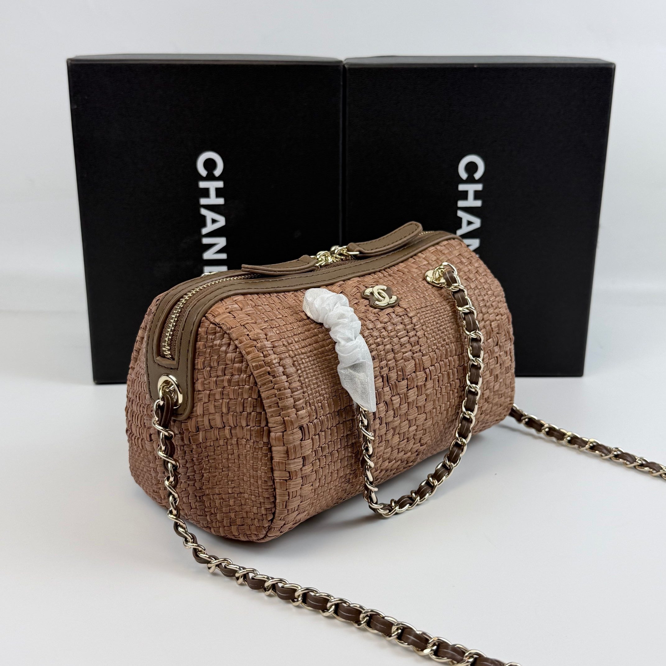 Raffia Bowling Bag | Woven Summer Shoulder Bag