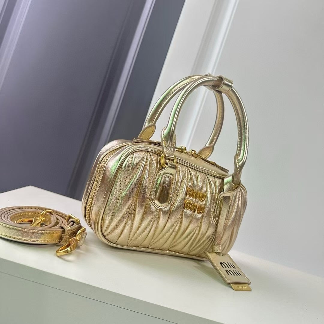 Mini Lambskin Ruched Shoulder Bag