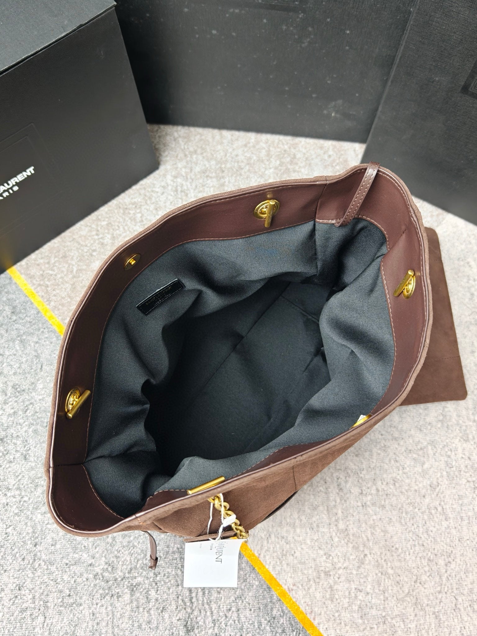 Brown Suede Jamie 4.3 Large Drawstring Bucket Bag