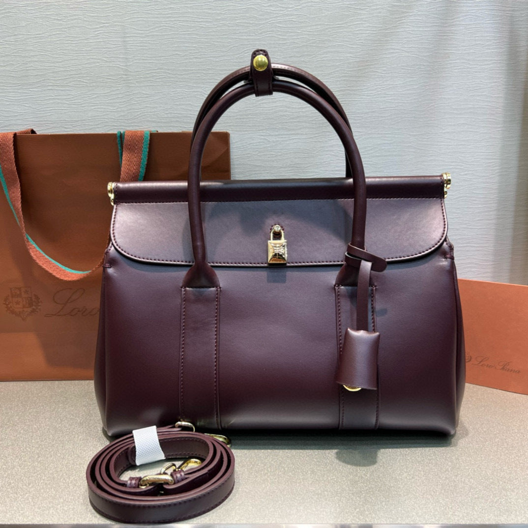 Smooth Calfskin Loom Tote Bag – Black