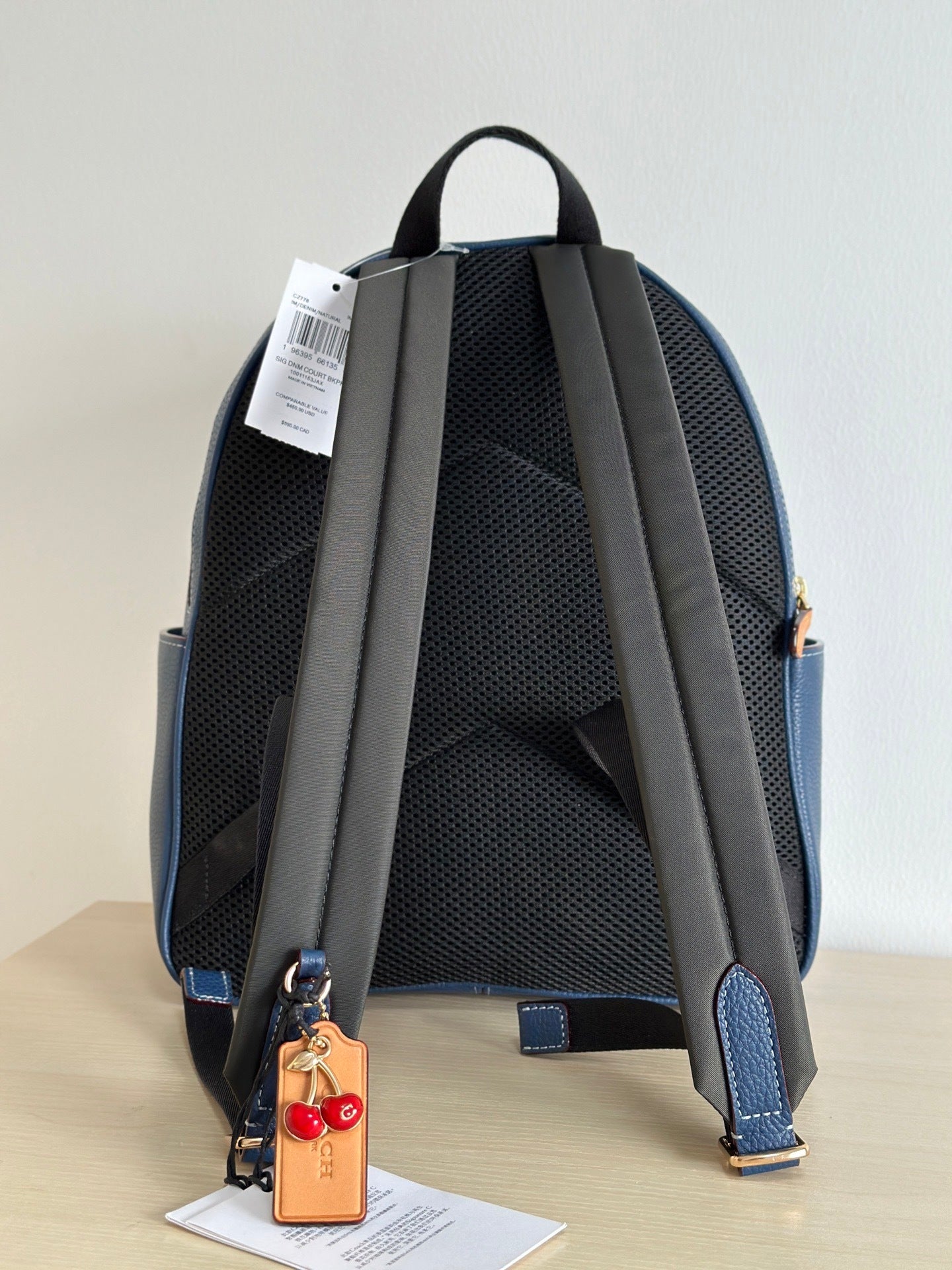 Denim Monogram Backpack, Classic Everyday Style