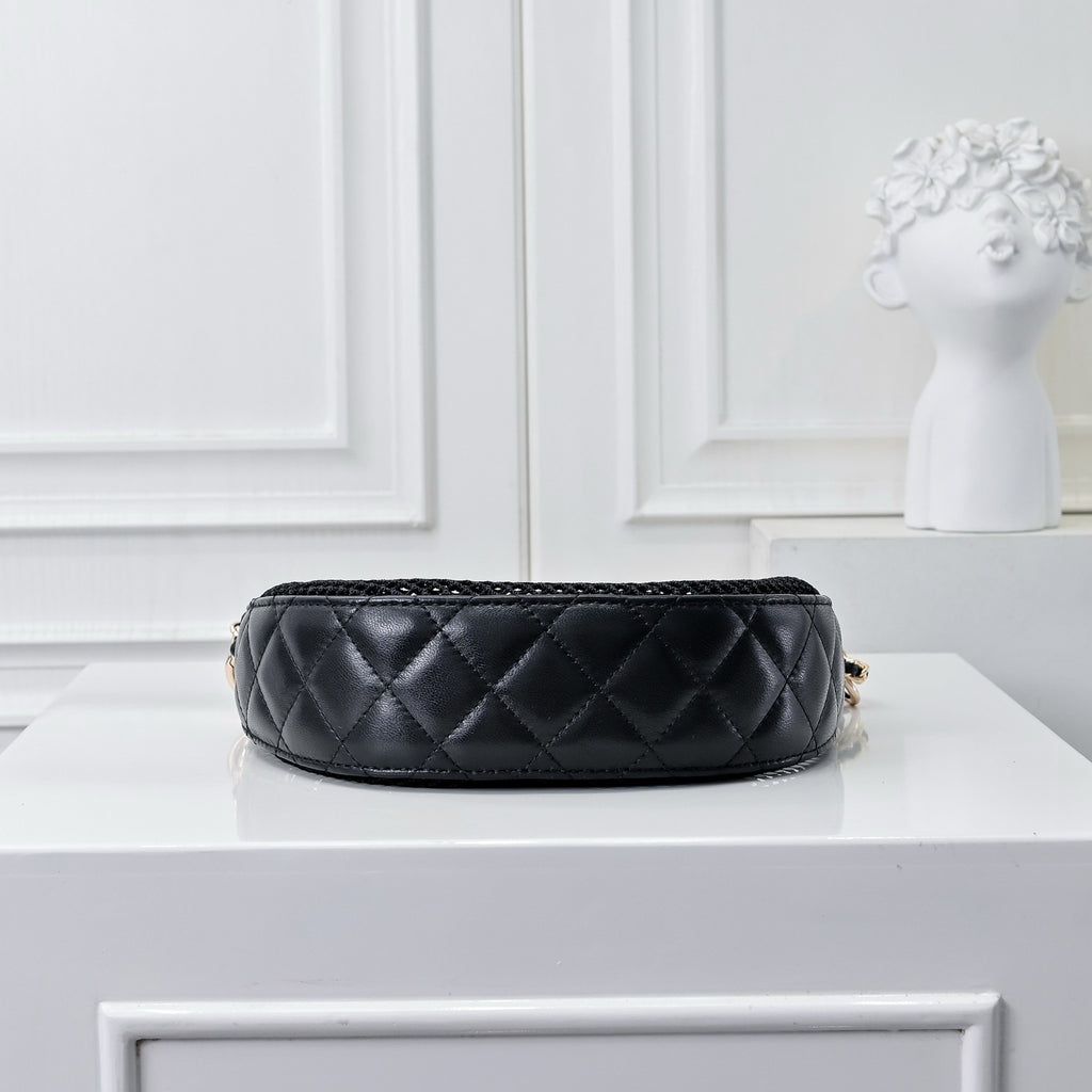 Mesh & Leather Chain Bag
