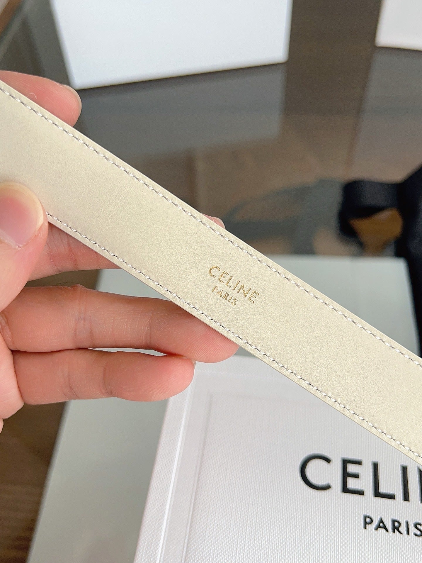 New Women’s Leather Belt — Enamel Signature Buckle