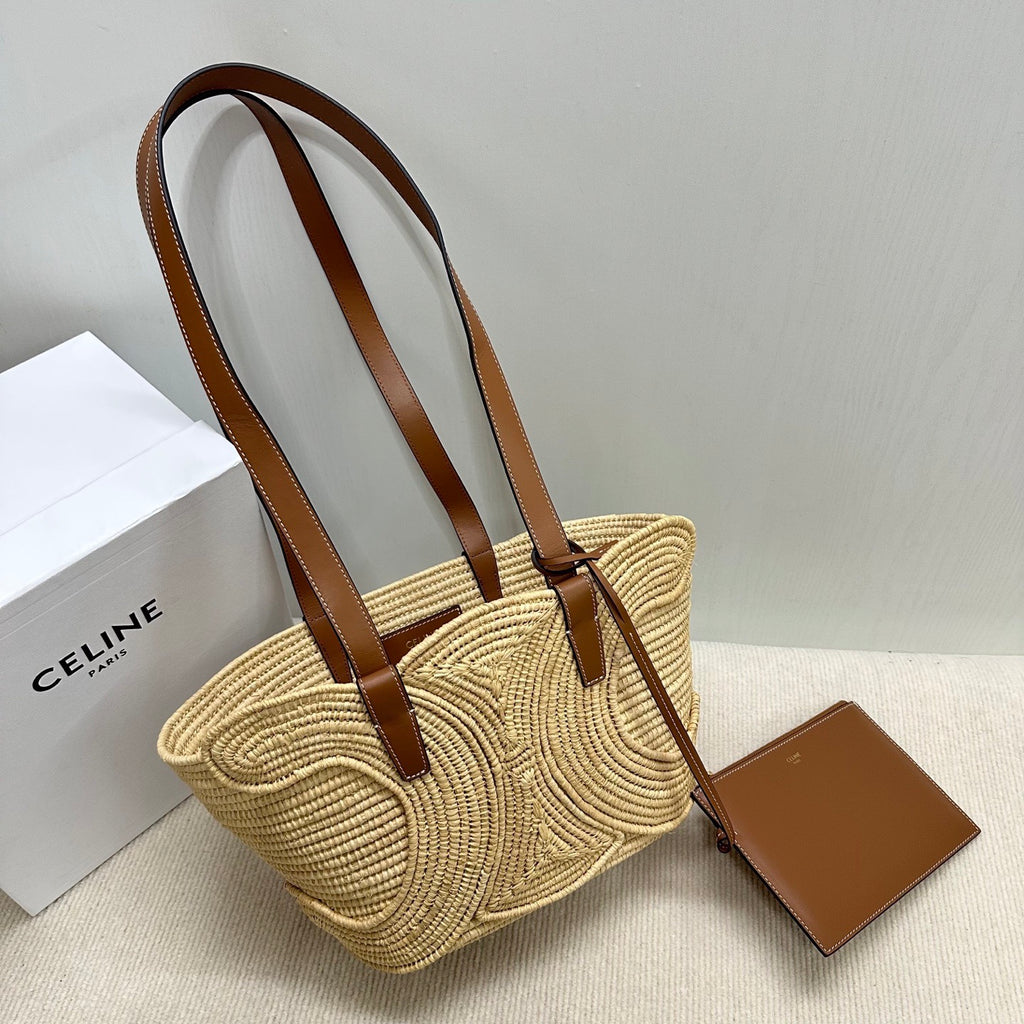 Premium++ Handwoven Basket Bag | Natural Straw & Leather Tote