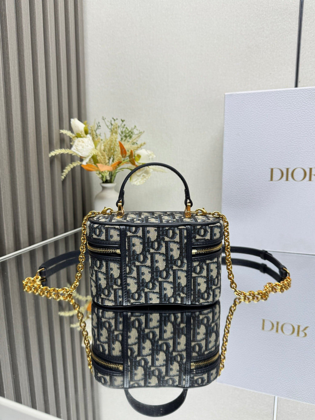 Mini Vanity Bag (Blue Monogram Style) - Premium Quality
