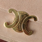 Premium Apricot Flap Shoulder Bag – Suede Finish (Large Size)