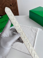 2025 New Woven Leather Belt — Small Grid Hand-Weave Design