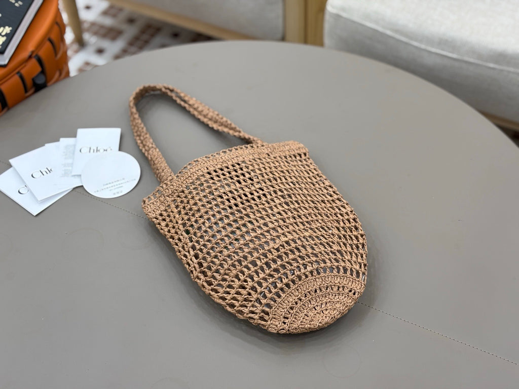 Premium Raffia Leather Tote Bag