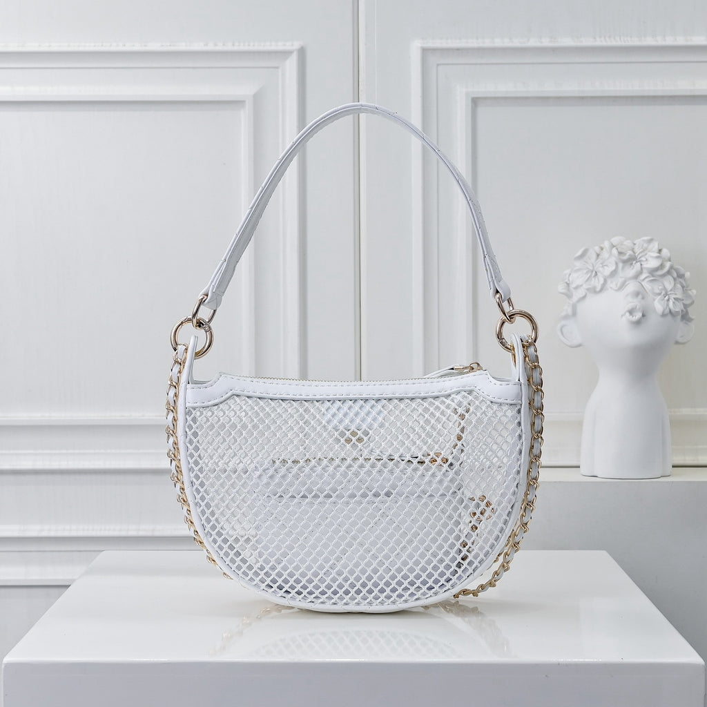Mesh & Leather Chain Bag
