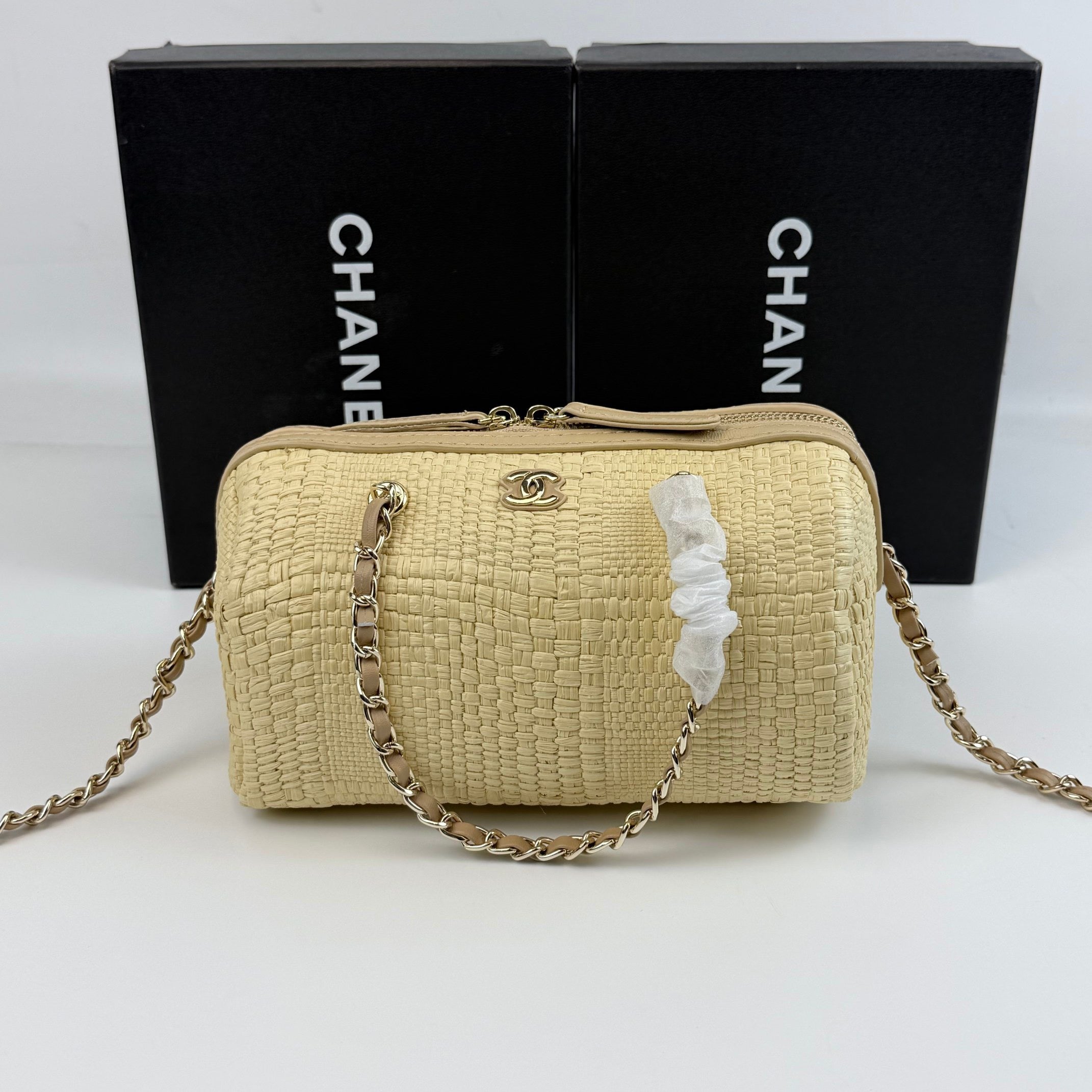 Raffia Bowling Bag | Woven Summer Shoulder Bag