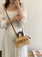 Summer Woven Mini Top Handle Bag (Caramel) –  Premium Quality