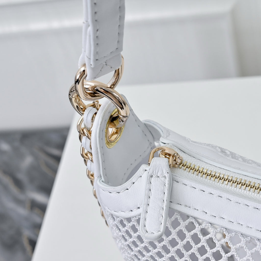 Mesh & Leather Chain Bag