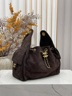 Small Hobo Shoulder Bag – Fine Grain Textured Leather, 26×30cm