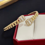Elegant Diamond-Style Panther Bangle ✨