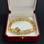 Elegant Panther Head-Inspired Diamond Bangle