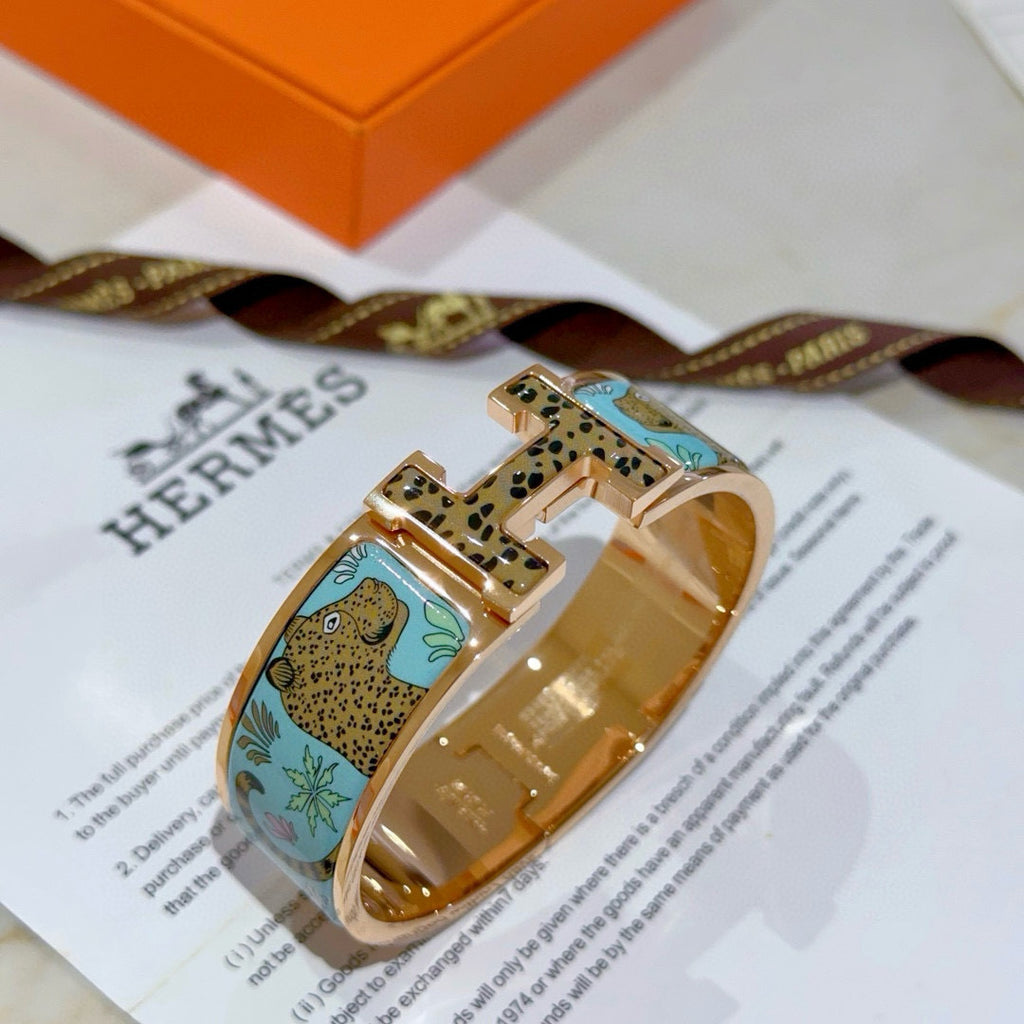 Enamel Wide Bangle Bracelet | 20mm Handcrafted Edition