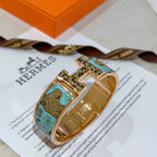 Enamel Wide Bangle Bracelet | 20mm Handcrafted Edition