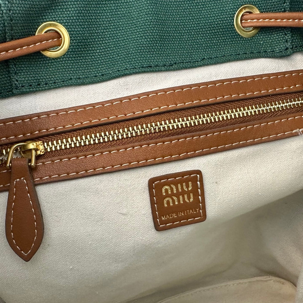 Large Canvas & Leather Backpack – Collegiate Style, 29.5cm