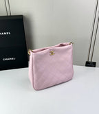 Handcrafted Quilted Hobo Bag with Woven Chain Strap