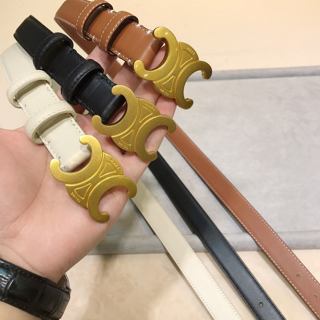 Reversible Taurillon Leather Belt : 2.5 CM