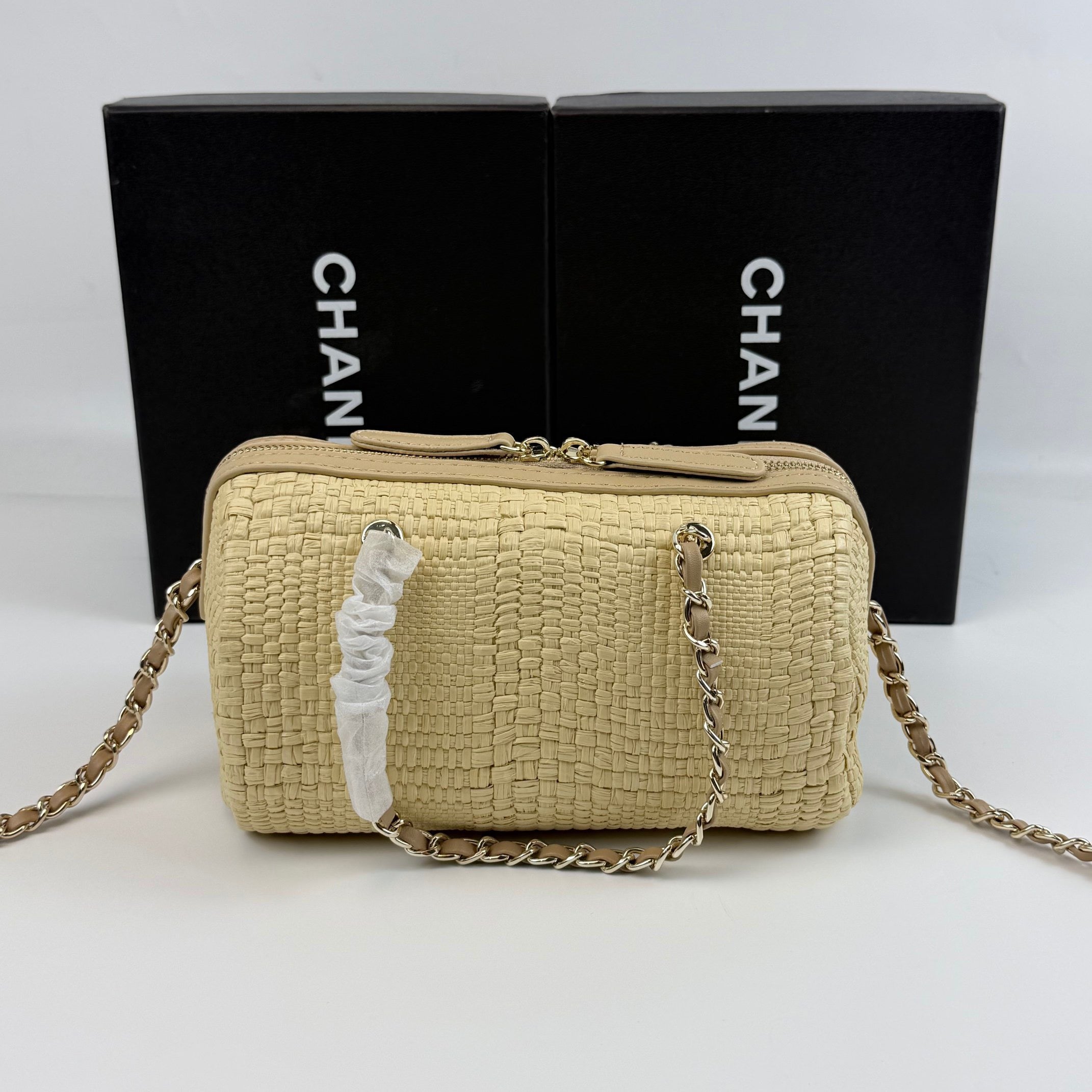 Raffia Bowling Bag | Woven Summer Shoulder Bag