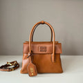 Vintage-Inspired Top Handle Bag – Dual-Flap Design