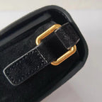 Premium Black Flap Shoulder Bag – Suede Finish (Large Size)