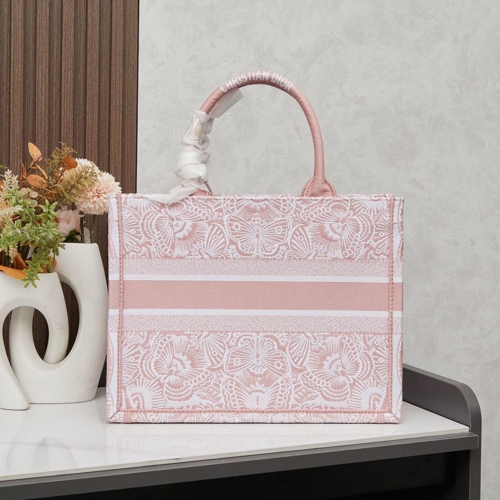 D Book Tote ( Light pink butterfly )