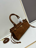New Arrival P : Vintage-Inspired Glossy Leather Handbag