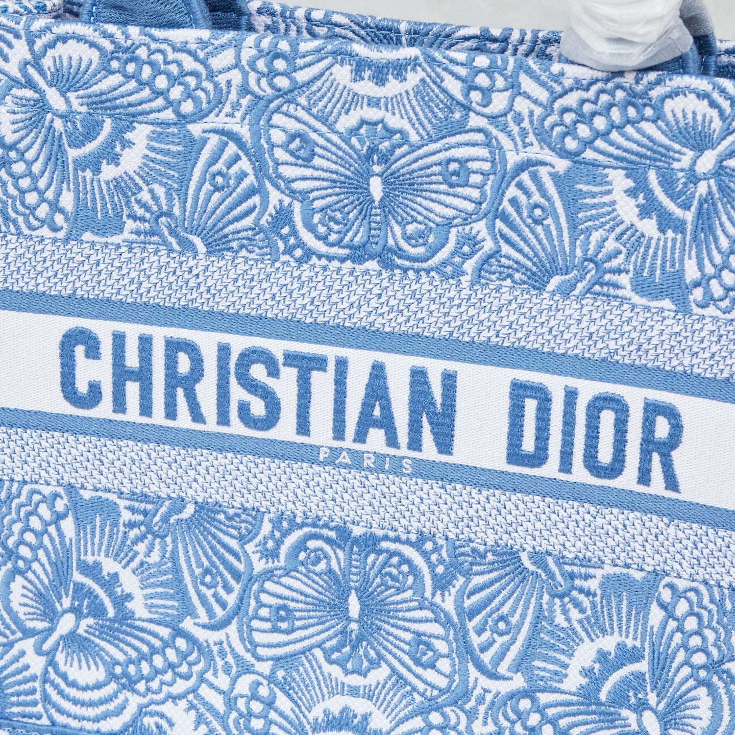 D Book Tote ( light blue butterfly )