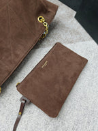 Brown Suede Jamie 4.3 Large Drawstring Bucket Bag