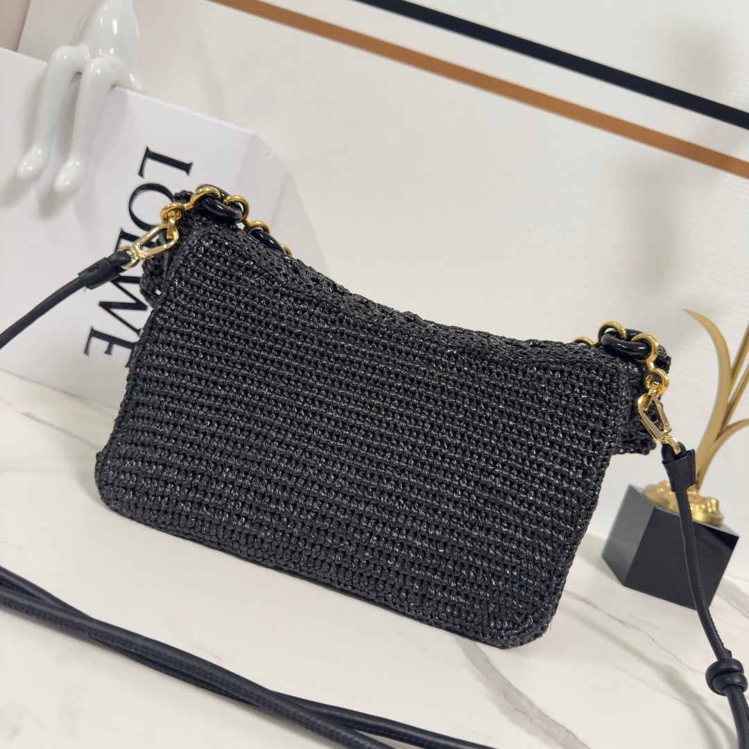 Medium Raffia & Leather Ola Handbag (Premium Quality)
