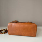 Vintage-Inspired Top Handle Bag – Dual-Flap Design