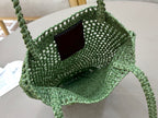 Premium Raffia Leather Tote Bag